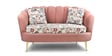 Velvet Bloom Flower Shape 2 Seater Sofa In Rosegold And Print Color