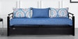 Metallika Venice Metallic Pull-Out Sofa Cum Bed with Storage & Blue Mattress