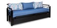 Metallika Venice Metallic Pull-Out Sofa Cum Bed with Storage & Blue Mattress