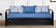 Metallika Venice Metallic Pull-Out Sofa Cum Bed with Storage & Blue Mattress