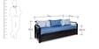 Metallika Venice Metallic Pull-Out Sofa Cum Bed with Storage & Blue Mattress