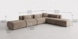 Verona Luxe Sectional Sofa In Beige Color