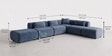 Verona Luxe Sectional Sofa In Blue Color