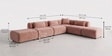 Verona Luxe Sectional Sofa In Blush Pink Color