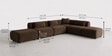 Verona Luxe Sectional Sofa In Dark Brown Color