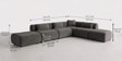 Verona Luxe Sectional Sofa In Dark Grey Color