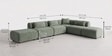 Verona Luxe Sectional Sofa In Frosty Green Color