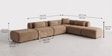 Verona Luxe Sectional Sofa In Light Brown Color