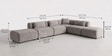 Verona Luxe Sectional Sofa In Light Grey Color