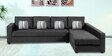 Vestino 5 Seater Fabric RHS L Shaped Sofa in Grey Colourby CasaStyle