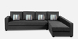 Vestino 5 Seater Fabric RHS L Shaped Sofa in Grey Colourby CasaStyle