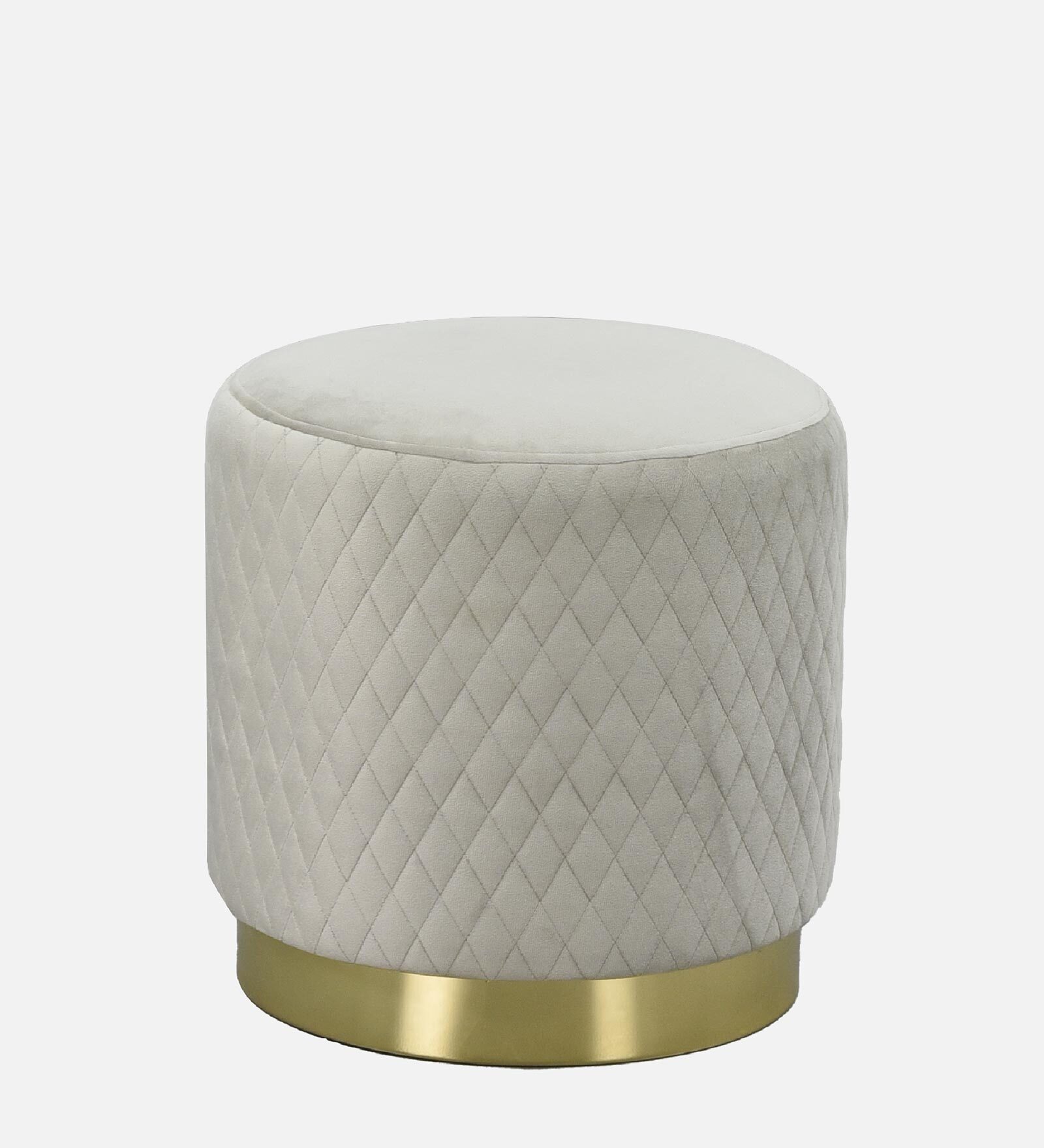 Vector Velvet Pouffe In Silver Color