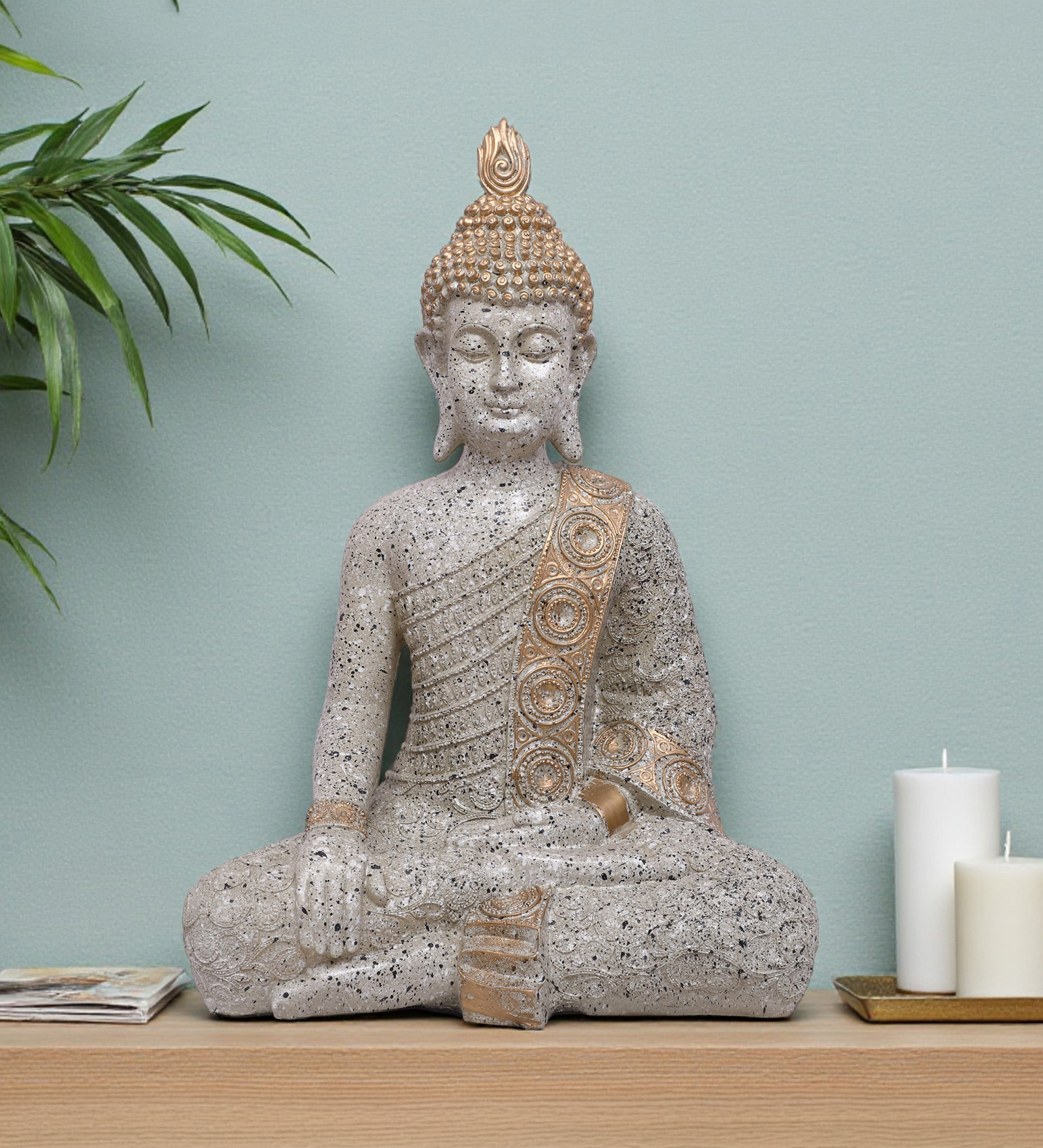 Mud Color Buddha Idol Nag Samadhi 2 Ft