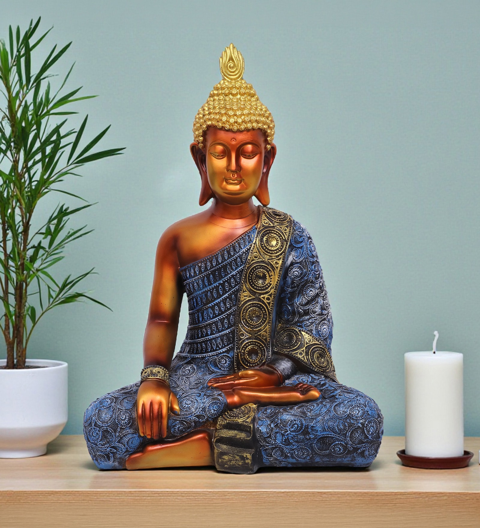 Copper Buddha Idol Nag Samadhi 2 Ft