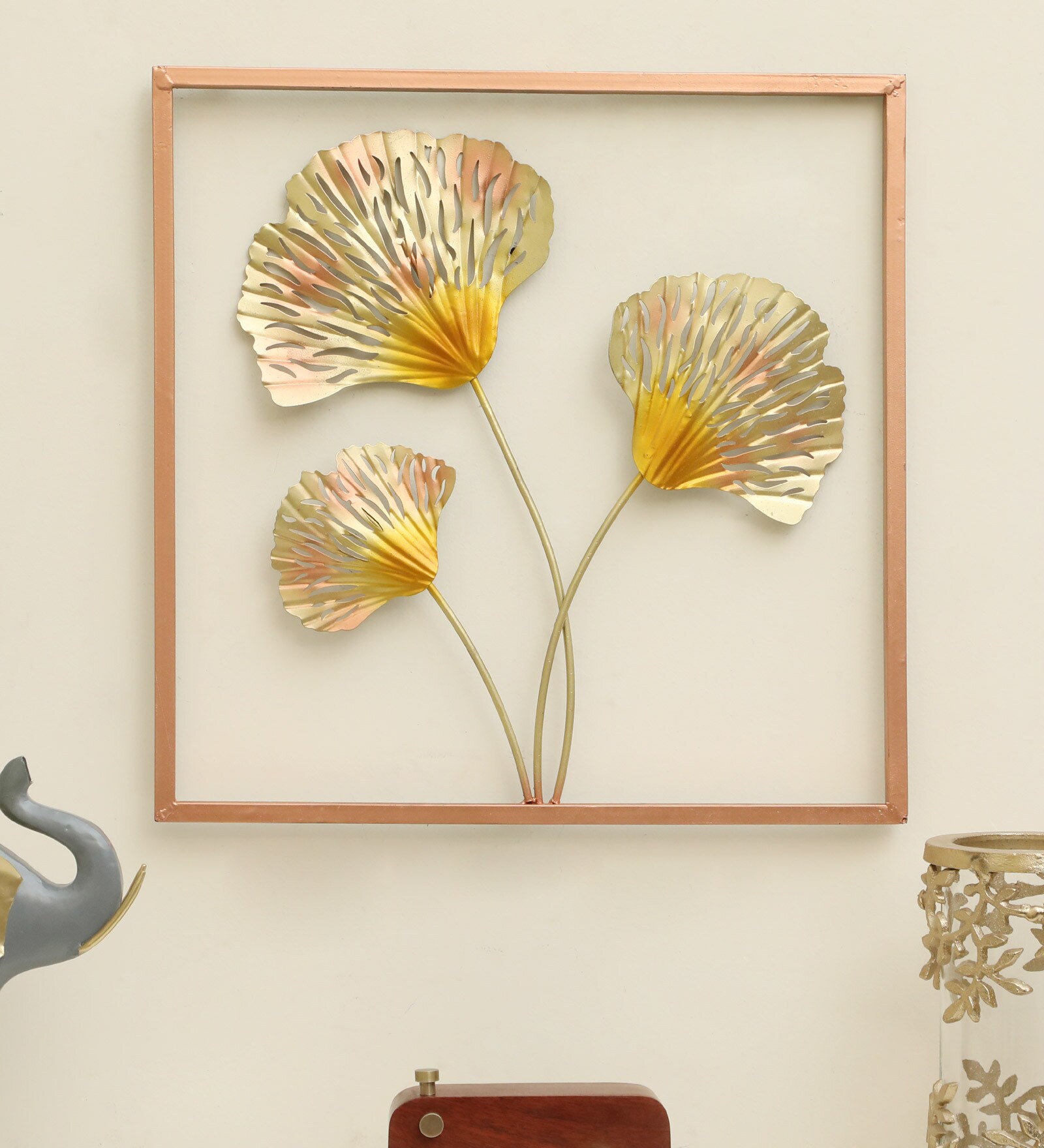 Playa Leaf Iron Multicolour Metal Wall Art