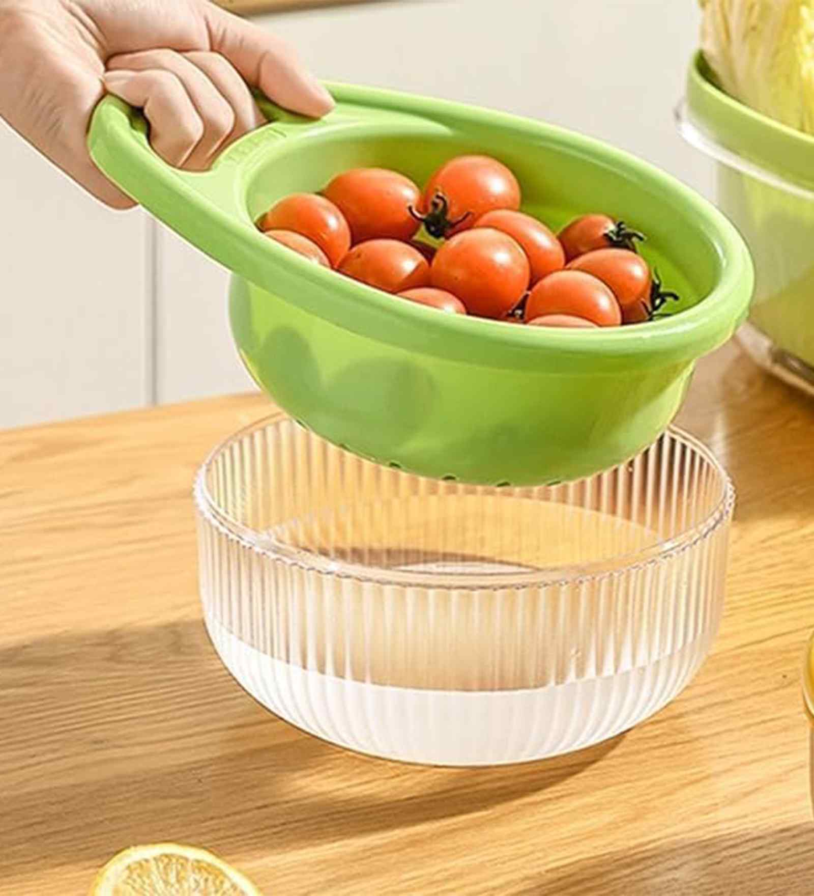 Assorted Vegetable and Fruits Washing Drain Basket with Handle