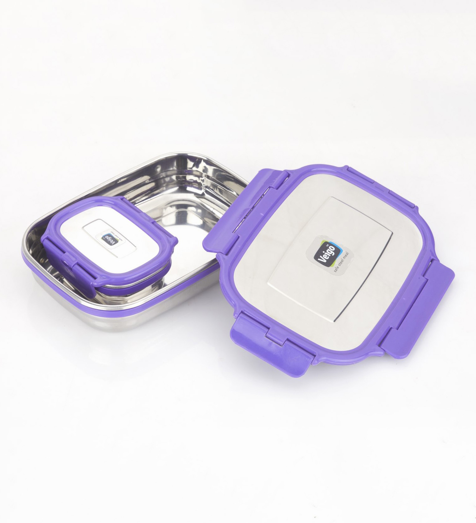 Veigo Violet Lock N Steel 100% Air Tight 720 & 150 ML Containers
