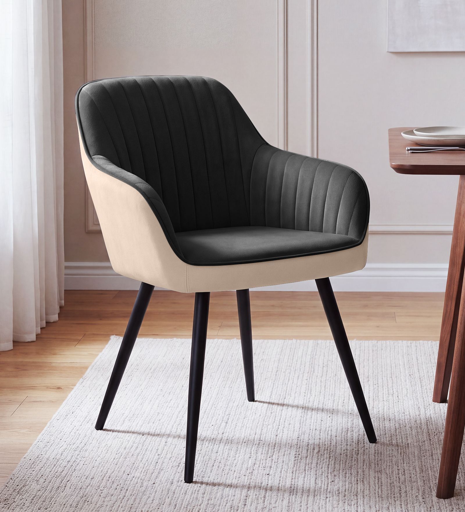 Velmora Premium Armchair In Dark Grey Colour
