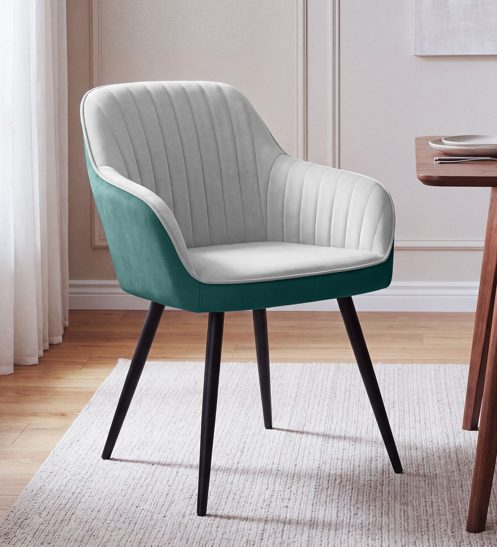 Velmora Premium Armchair In Light Grey Colour