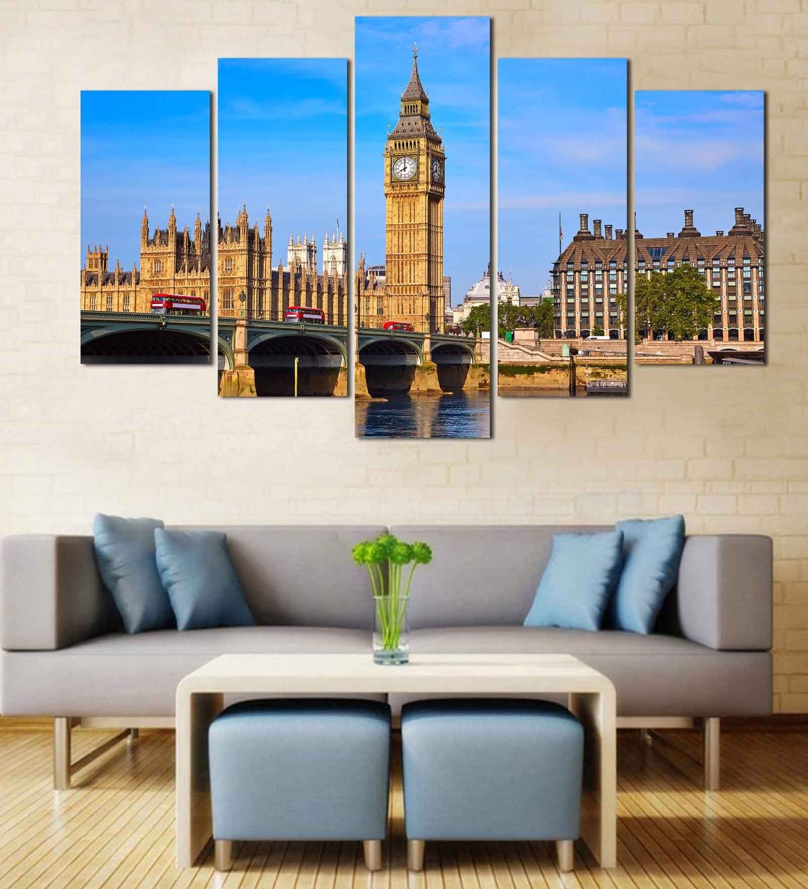 Buy Velvet Laminated Big Ben London Set of 5 Wall Art Panels at 13% OFF ...