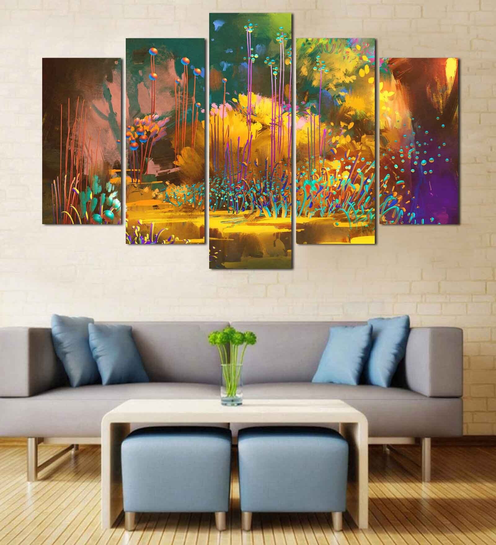 Velvet Laminated Nature's Art Set of 5 Wall Art Panels