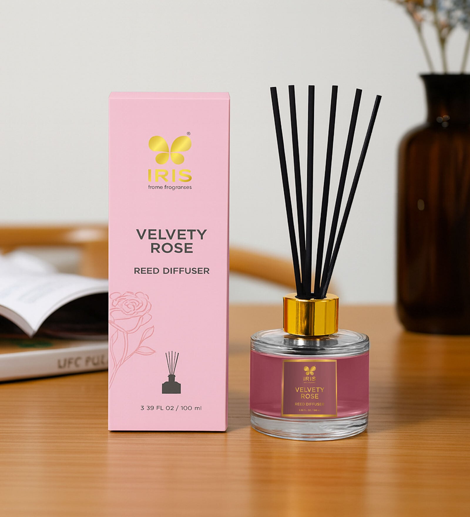 Velvety Rose Aroma Reed Diffuser Set | 100Ml Velvety Rose Aroma Reed Diffuser Set | 100Ml