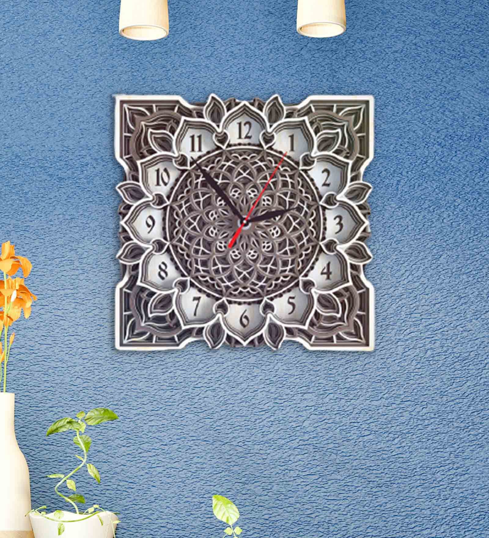 Venner Wood Analog Square Traditional Wall Clock