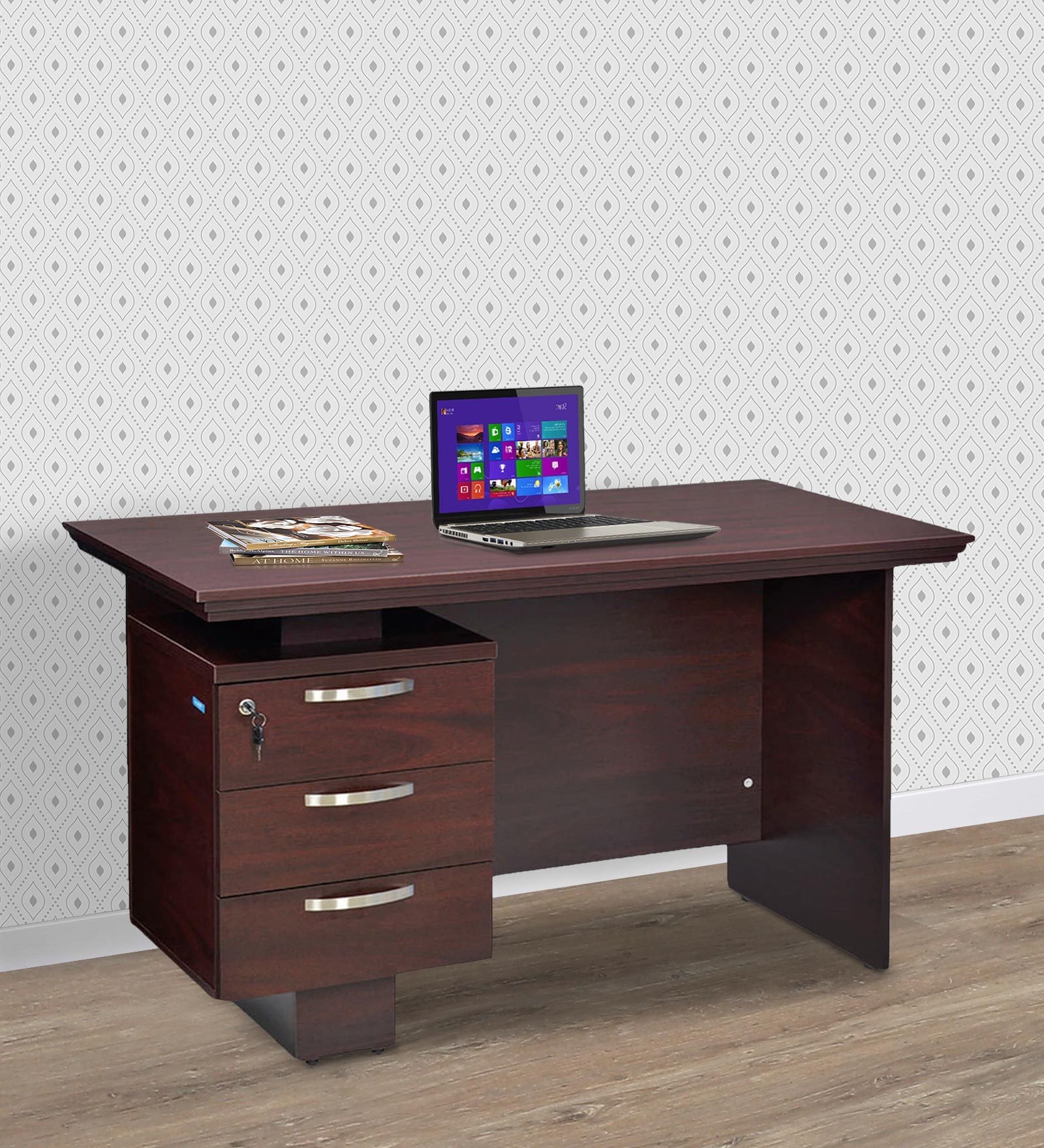 Buy Vento 3 Drawer Study Table in Mahogany Finish at 32 OFF by
