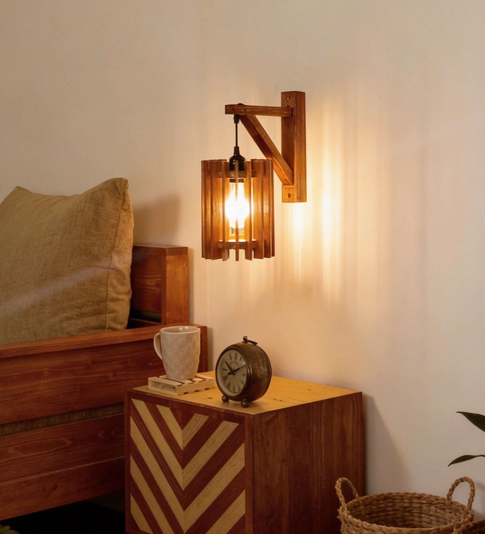 Ventus Wooden Novelty Wall Light (Natural Wood)