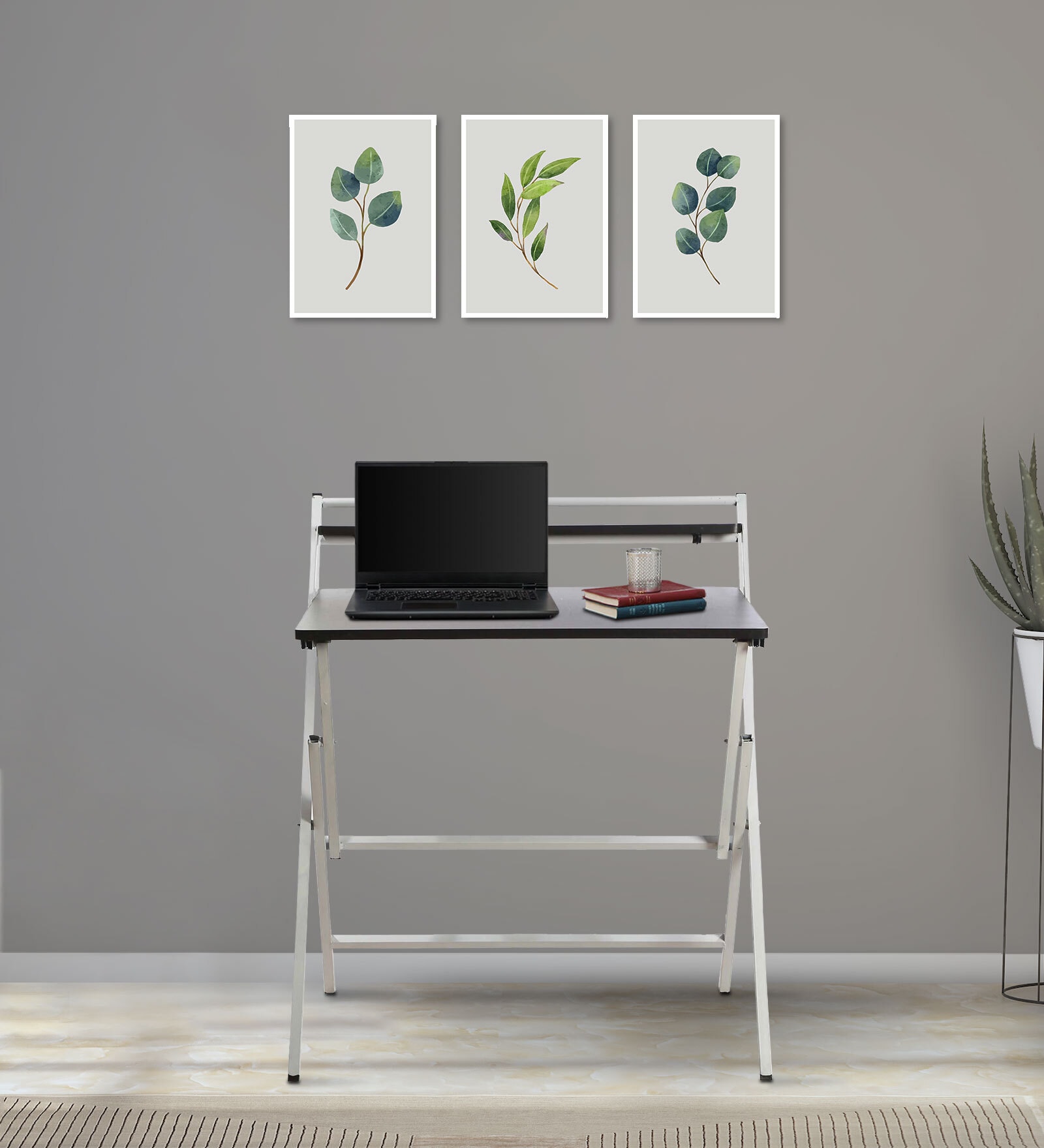 Venus Foldable Study Table in Dark Brown Finish