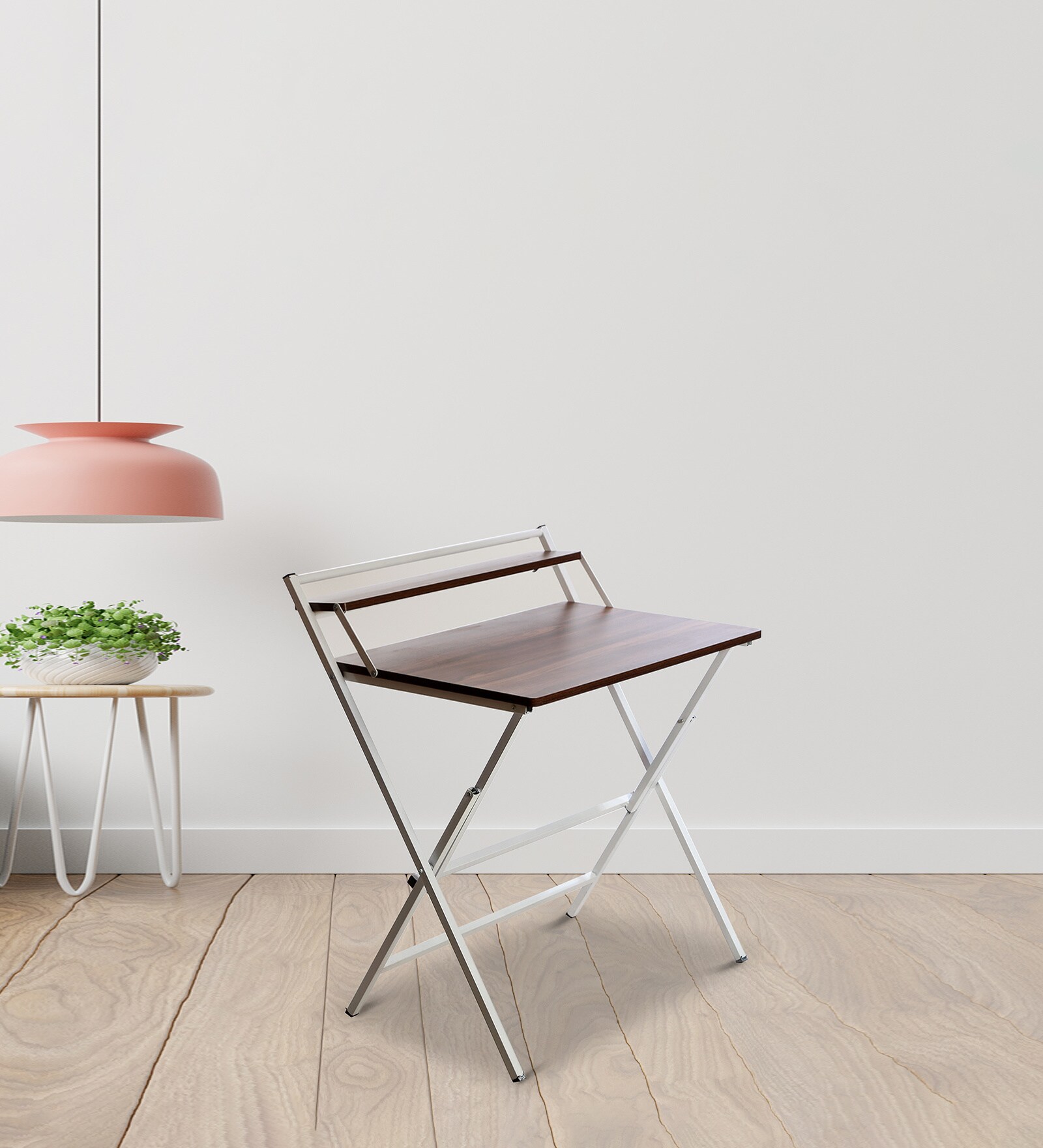 Venus Foldable Study Table in Light Brown Finish