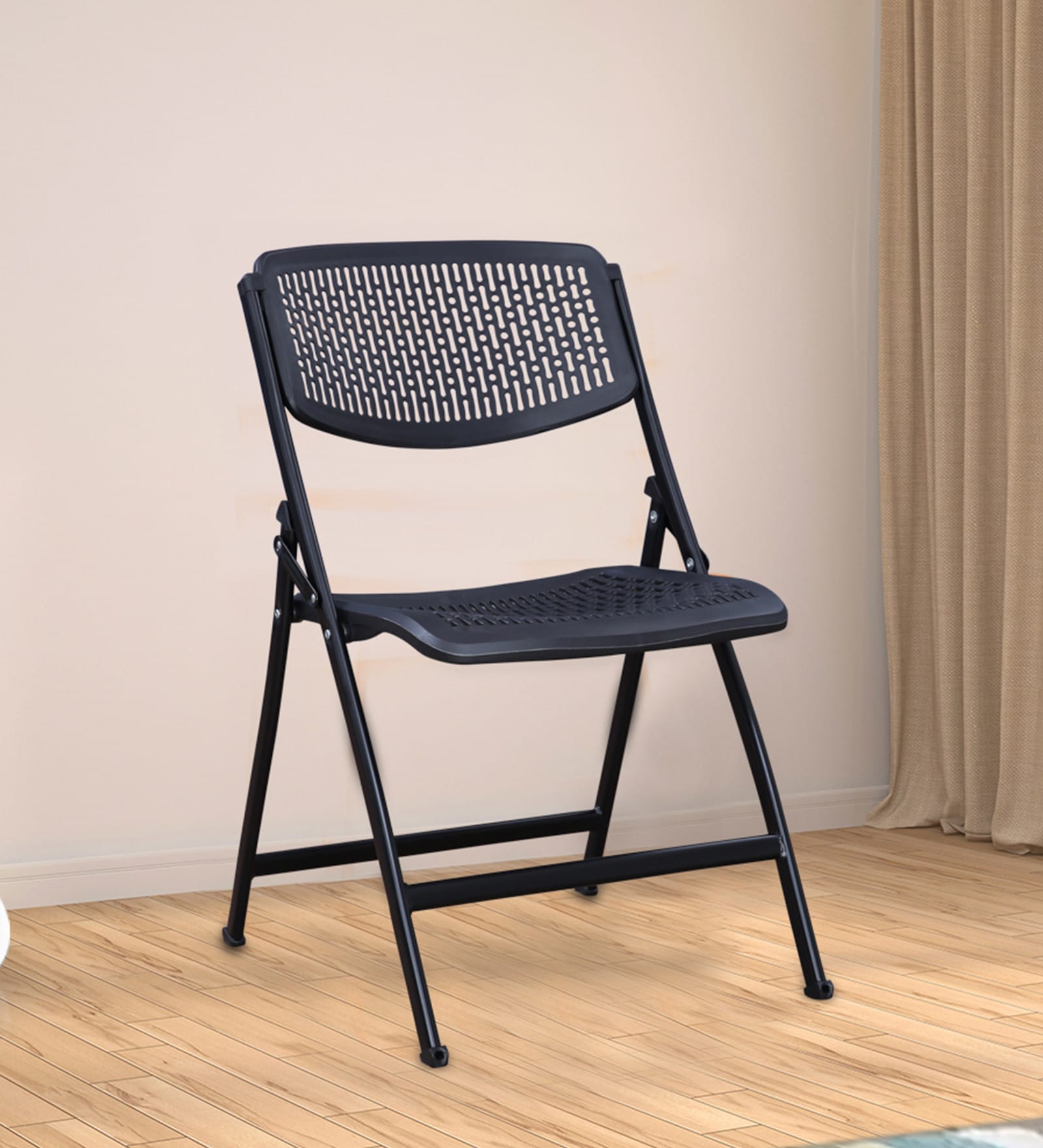 Buy Venus Plastic Folding Chair in Black Color By HomeTown Online