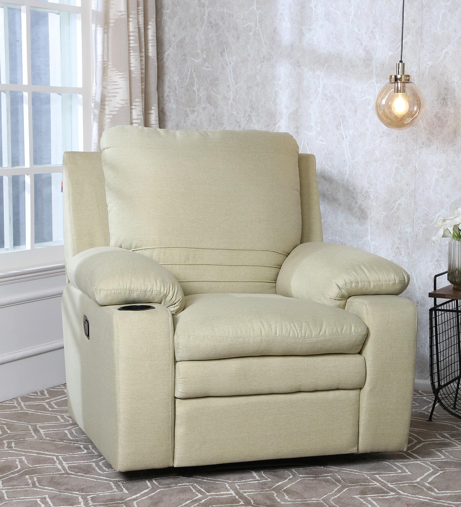 Verde 1 Seater Recliner in Light Green Colour