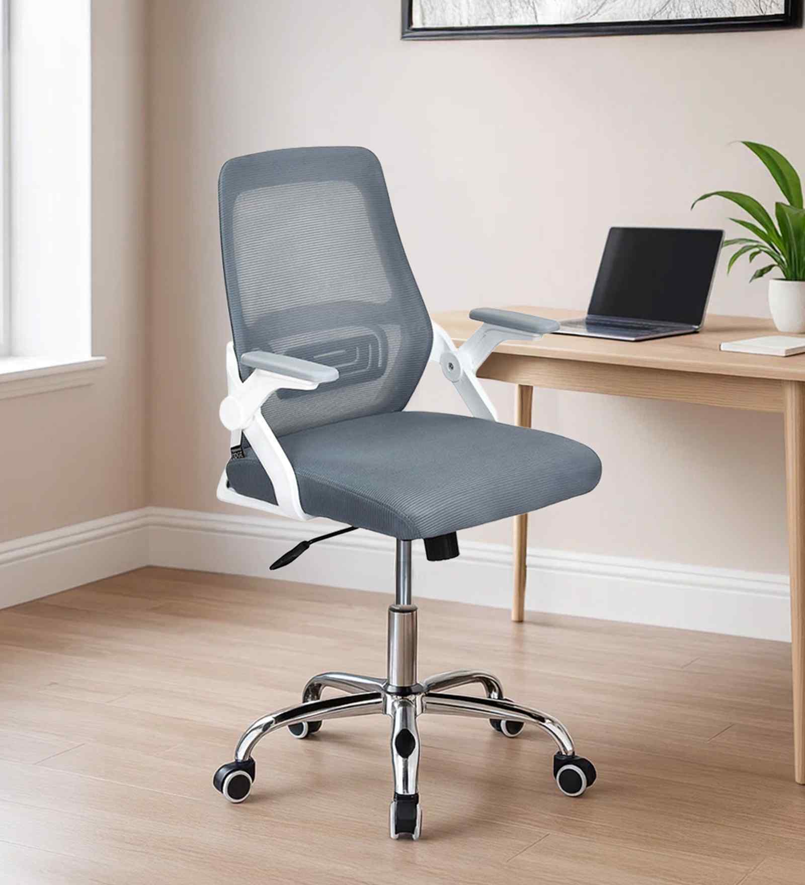 Vergo Mid Back Breathable Mesh Ergonomic Chair In Grey Colour