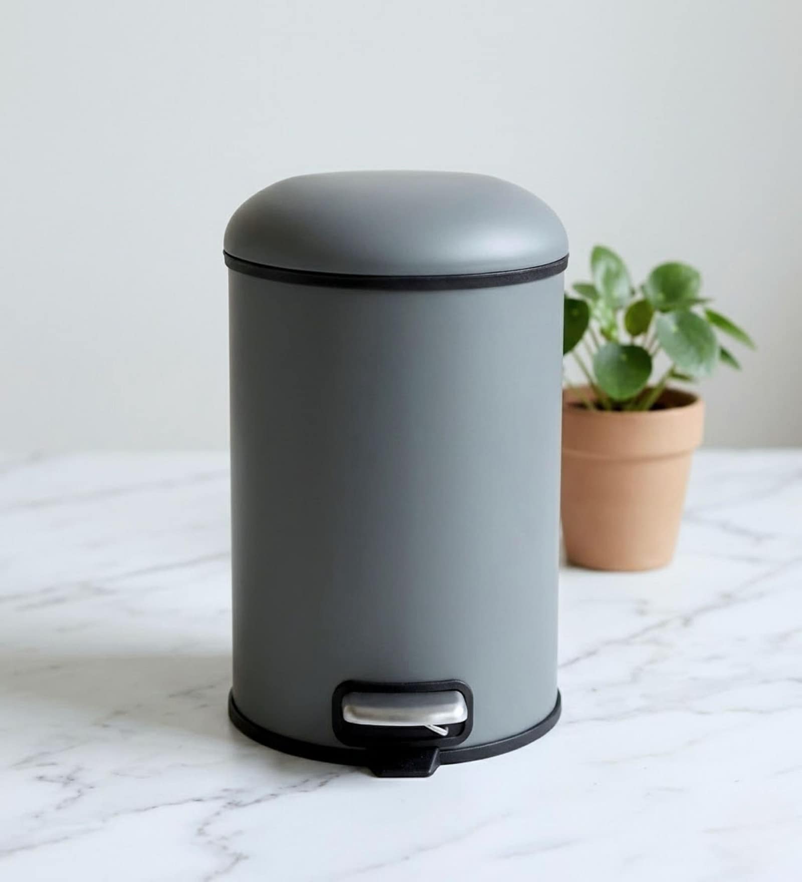 Grey Metal Verona Trash Bin 5 Ltr