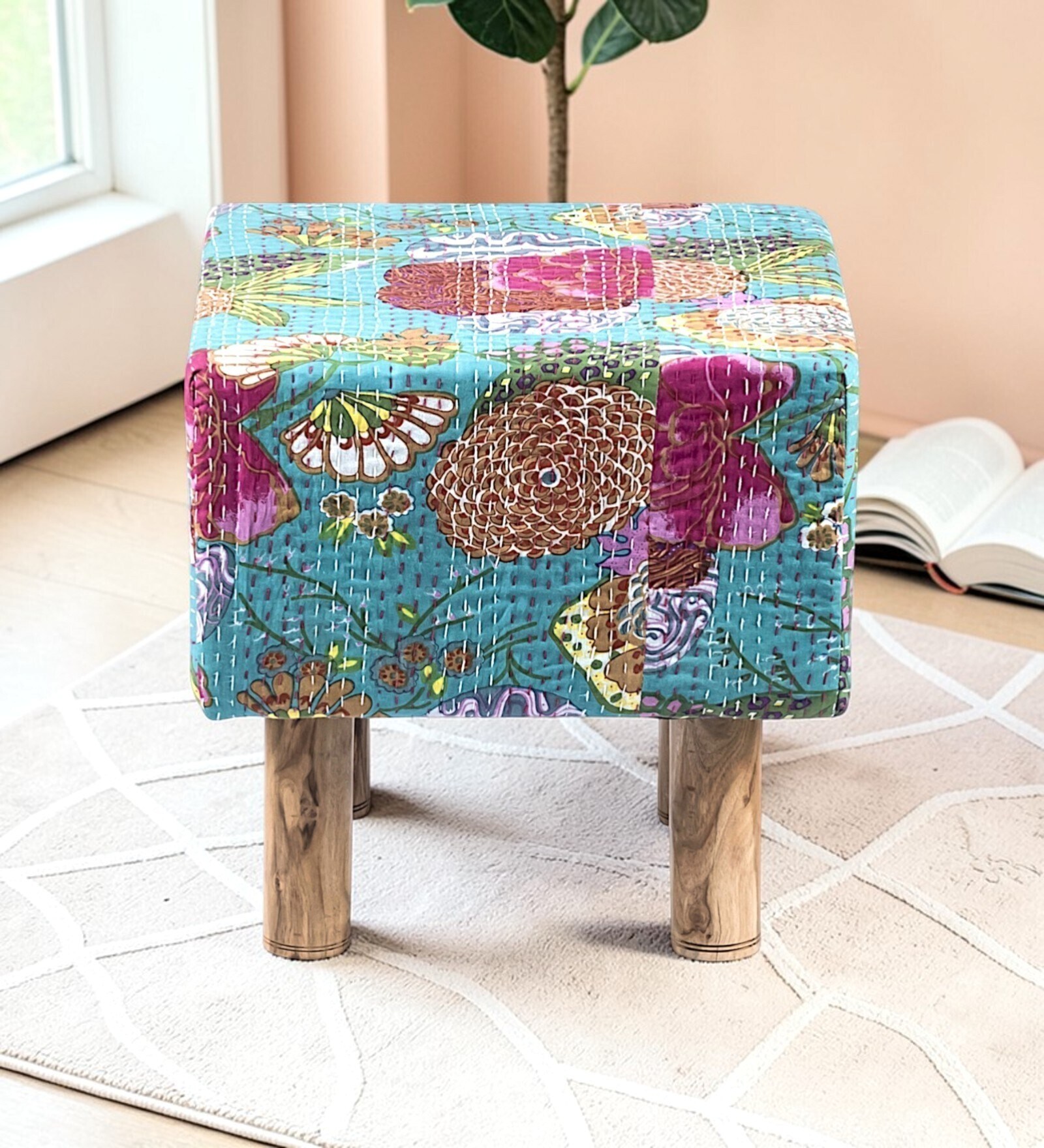 Verona Ottoman In Sea Green Colour
