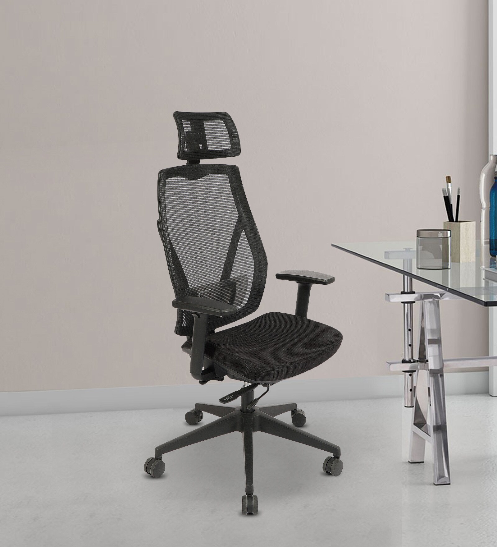 Verta Breathable Mesh HB Ergonomic Chair in Black Colour