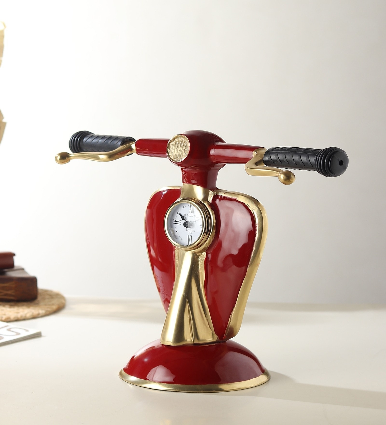 Gold Vespa Table Clock