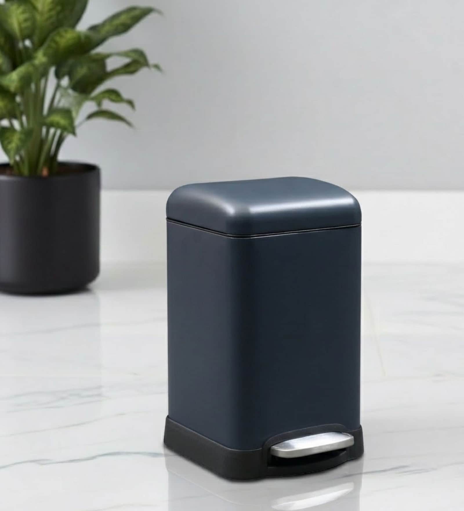 Blue Metal Vetro Trash Bin 6 Ltr