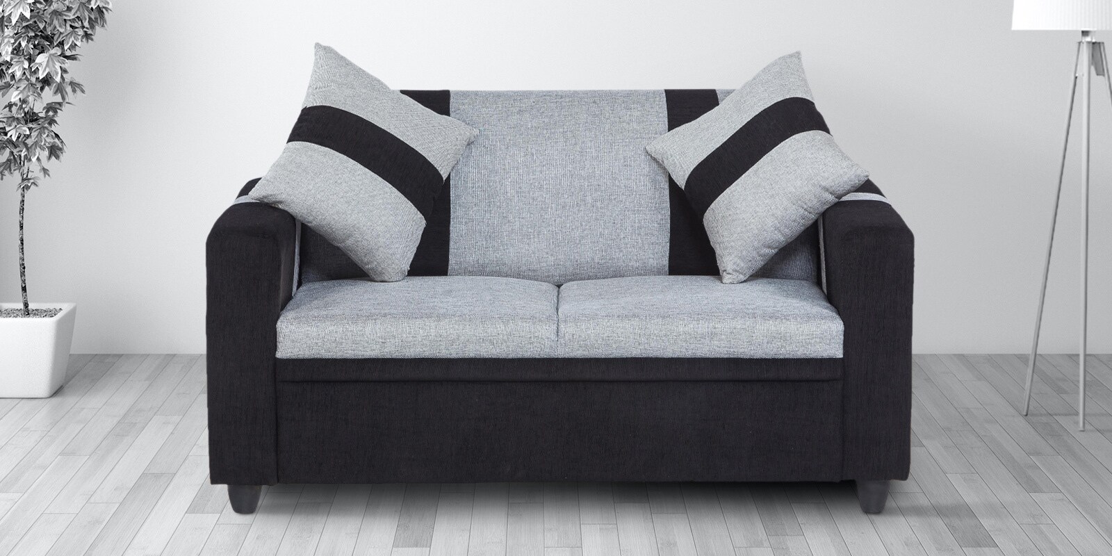 Ventura Fabric 2 Seater Sofa in Grey Colour Ventura Fabric 2 Seater Sofa in Grey Colour
