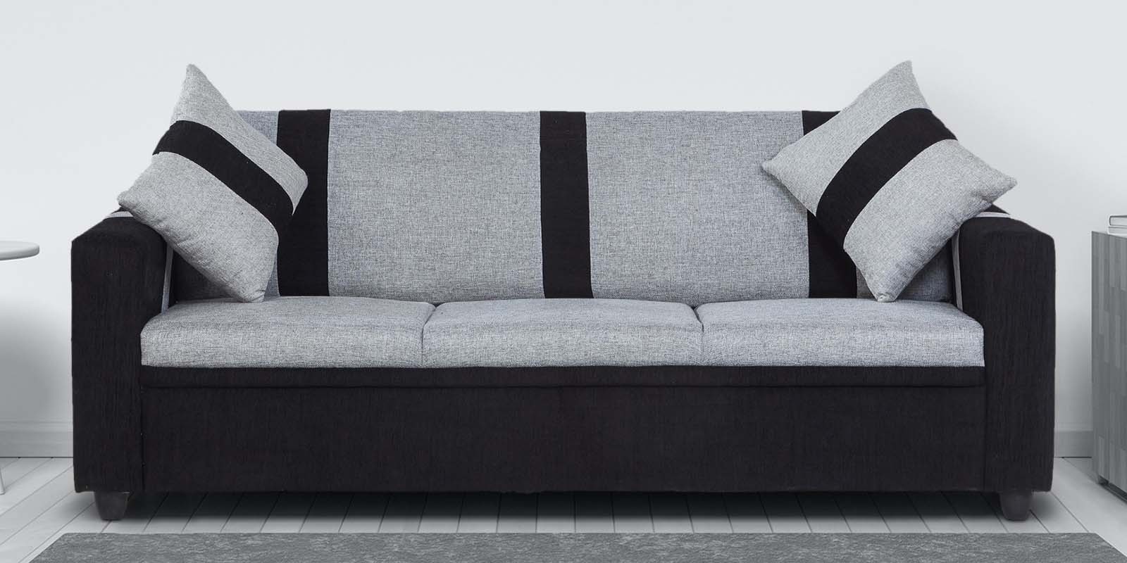 Buy Ventura 3 Seater Sofa In Grey Colour By Solace Craft Online