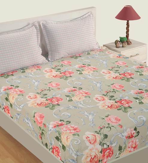 Veda Cotton 160TC Double Bedsheet with 2 Pillow Covers
