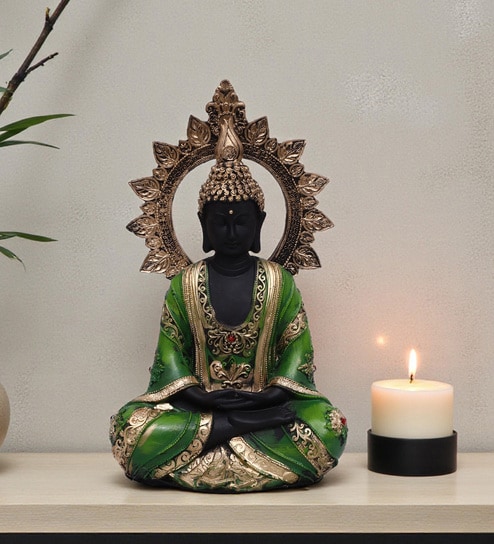 Green Large Chakkra Buddha Idol