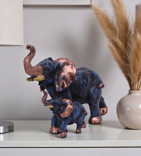 Elephantphant With Baby Set Showpiece
