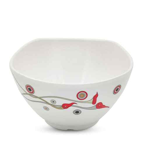 Veg Bowl Set - Flamingo Flower (4.0") , Stain Free, Glazed Finish, Pure Melamine ,6 Nos.