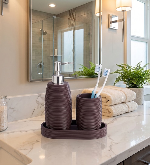 Plum Velora 3-Piece Bathroom Organizer Set