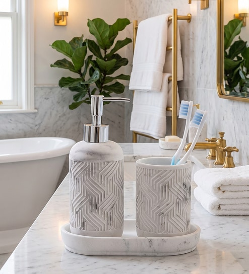 Snow Velora 3-Piece Contemporary Bathroom Organizer Set