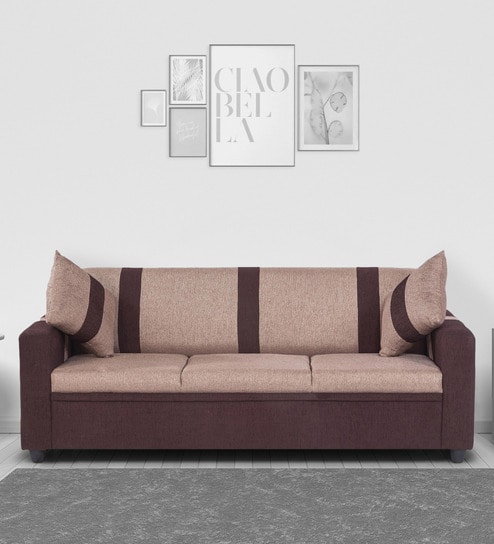 Ventura Fabric 3 Seater Sofa in Beige Colour