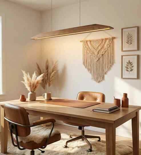 Venus 48 Brown Solid Wood Linear LED Hanging Light