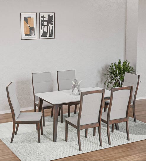 Venus 6 Seater Dining Set in Milan Walnut Finish